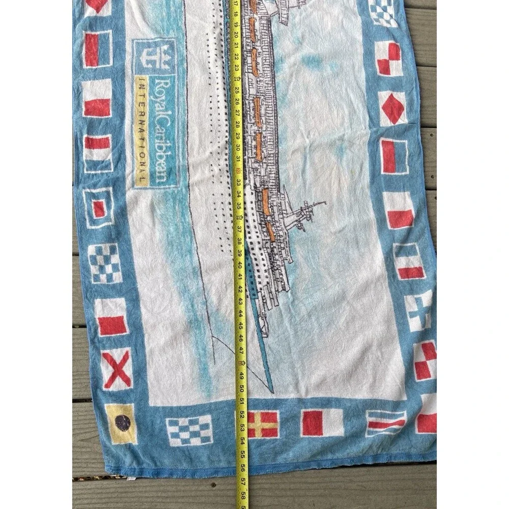 Royal Caribbean Cruise Ship Int’l Beach Towel Nautical Flags 60” Vintage 1990’s